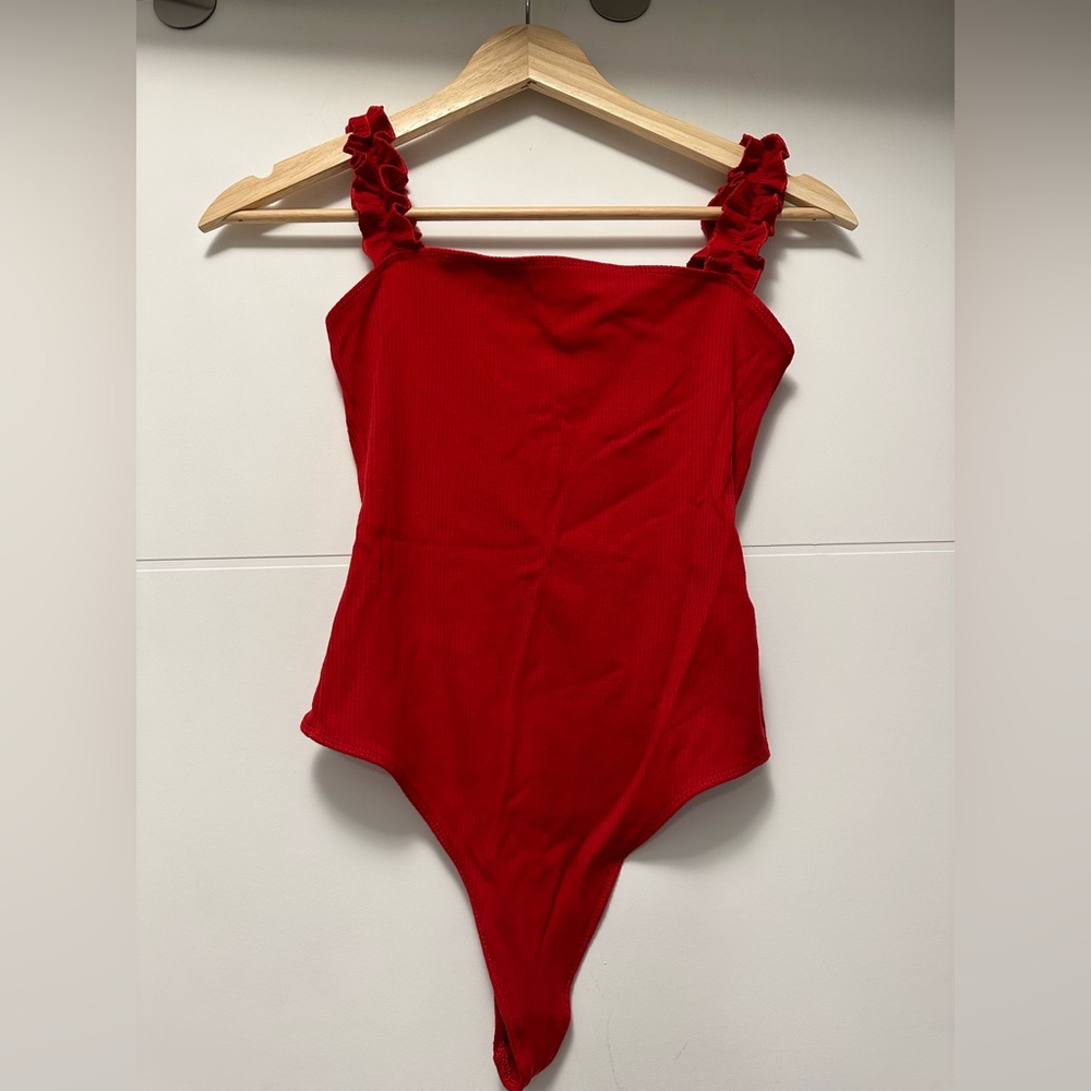 Ruffle strap bodysuit